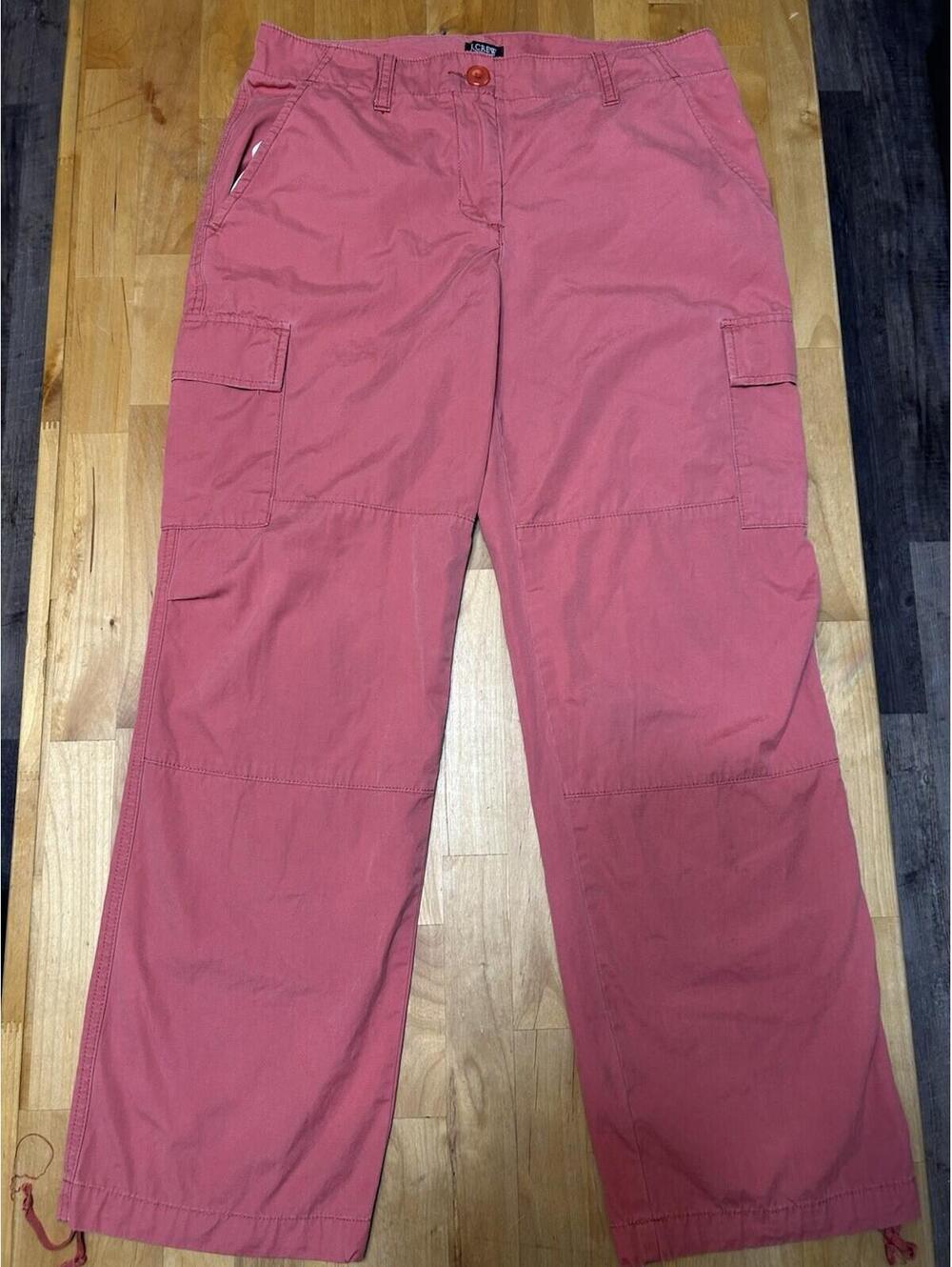 J. Crew Factory Women’s Size 4 Coral Cargo Utility Pants Pink Cotton